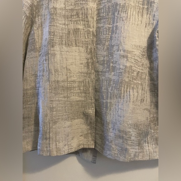 Eileen Fisher Silver Funnel Neck Jacket Blazer Size Medium - Picture 8 of 13